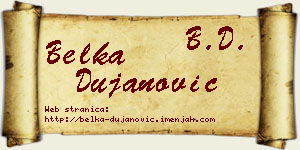 Belka Dujanović vizit kartica